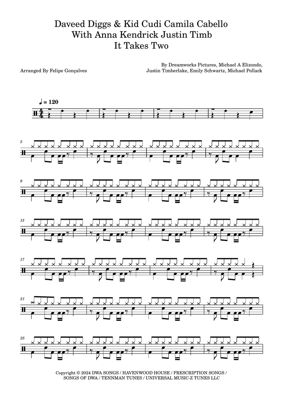 It Takes Two It Takes Two Drum Set scores gallery preview page 1