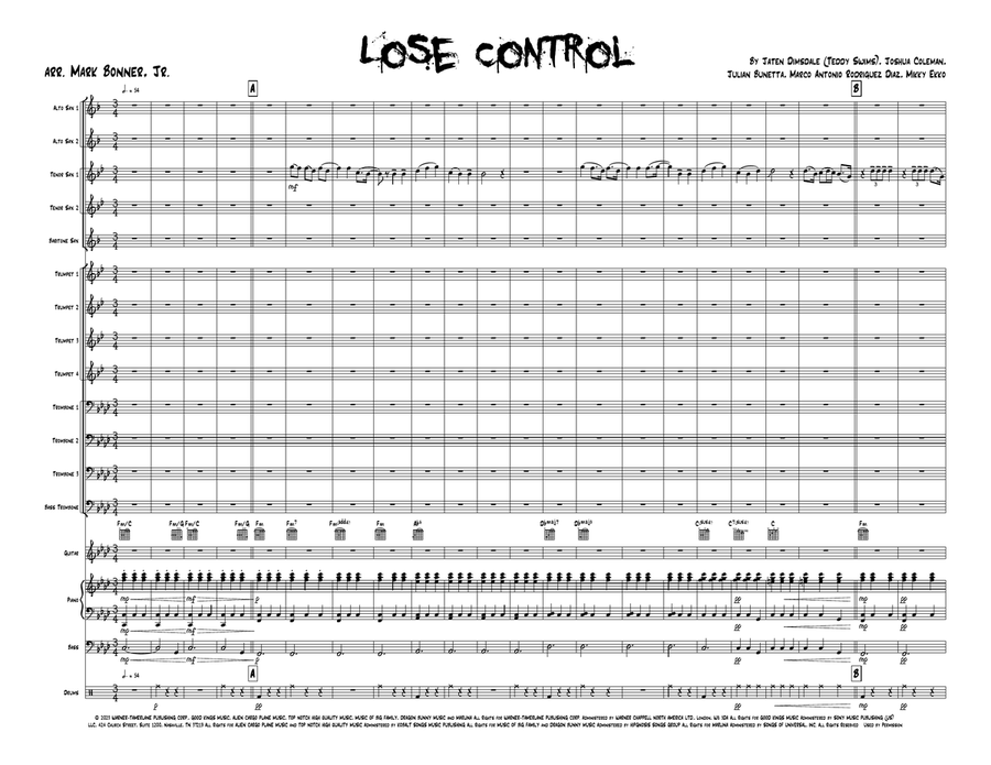Lose Control Jazz Ensemble scores gallery preview page 1