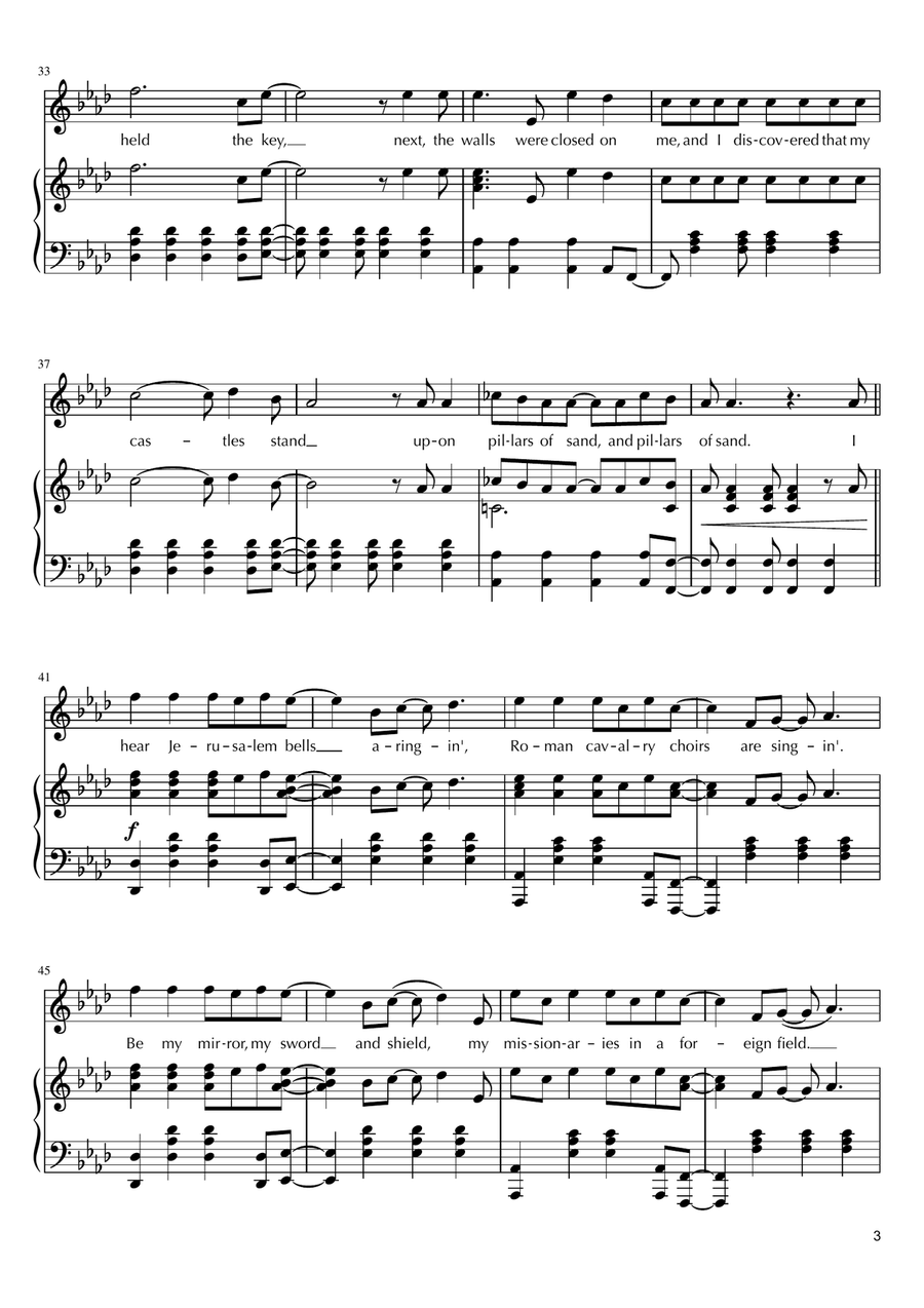 Viva La Vida Piano, Vocal scores gallery preview page 3