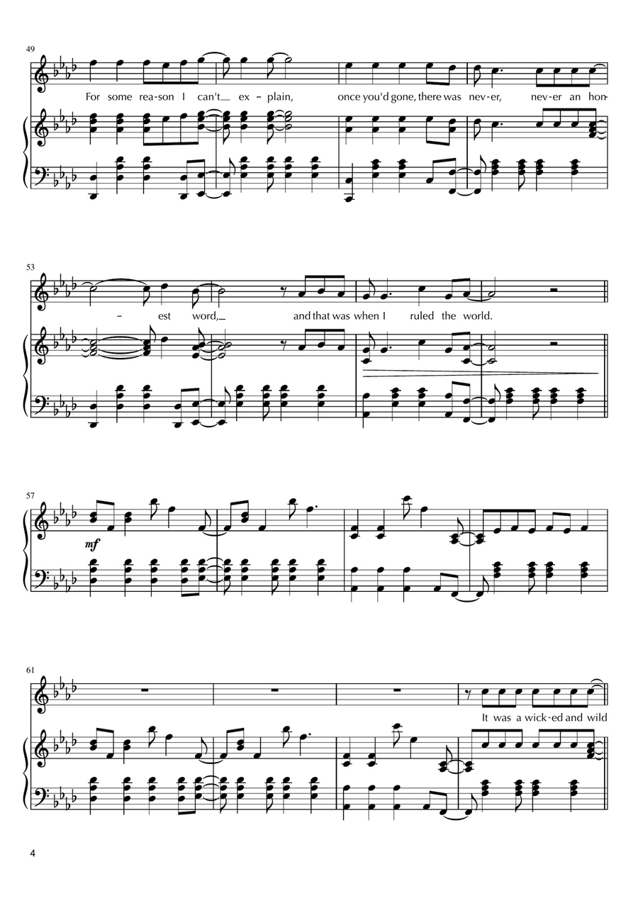 Viva La Vida Piano, Vocal scores gallery preview page 4