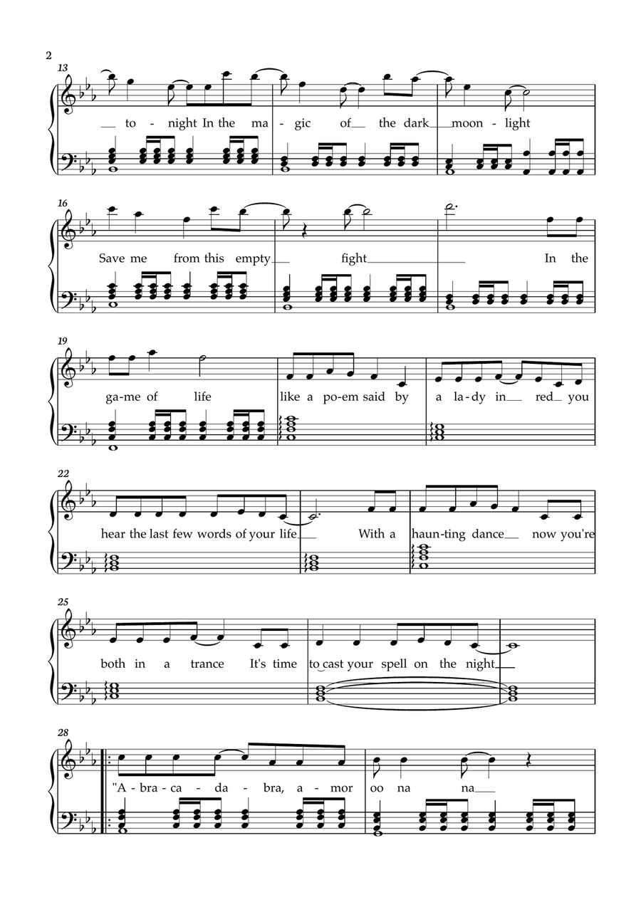Abracadabra Abracadabra Piano Solo scores gallery preview page 2