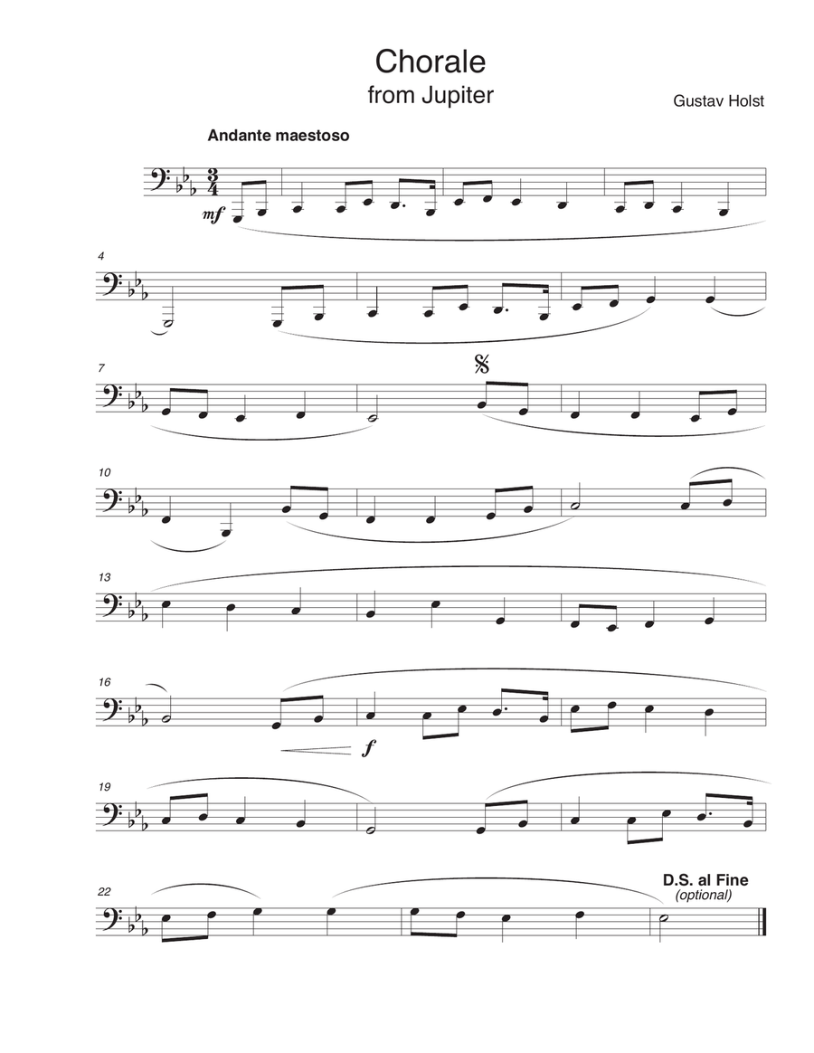 Jupiter (I Vow To Thee My Country) Tuba scores gallery preview page 1
