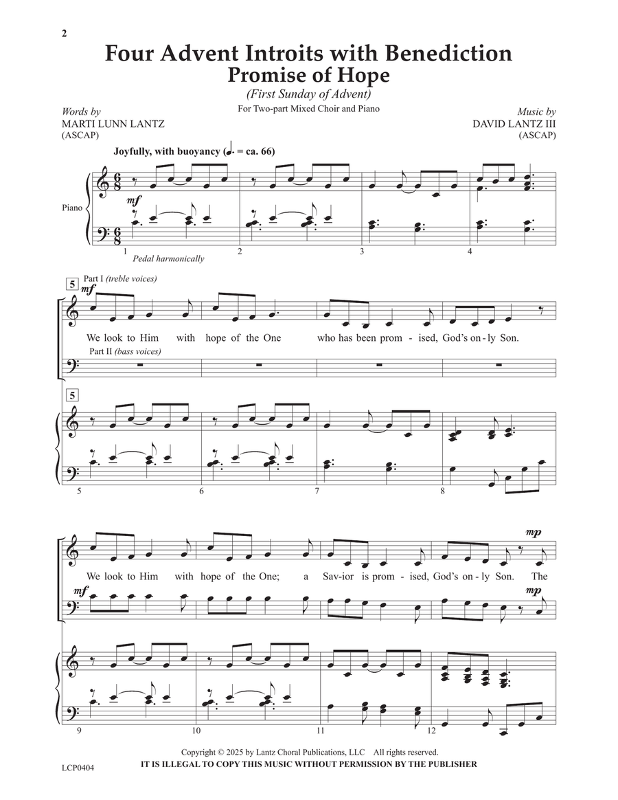 Four Advent Introits with Benediction 2-Part scores gallery preview page 2