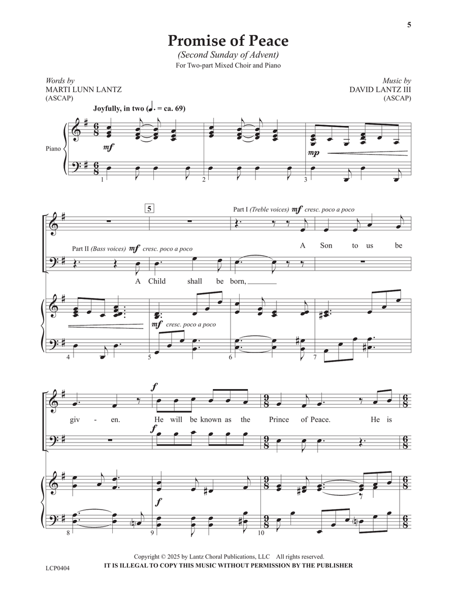 Four Advent Introits with Benediction 2-Part scores gallery preview page 5