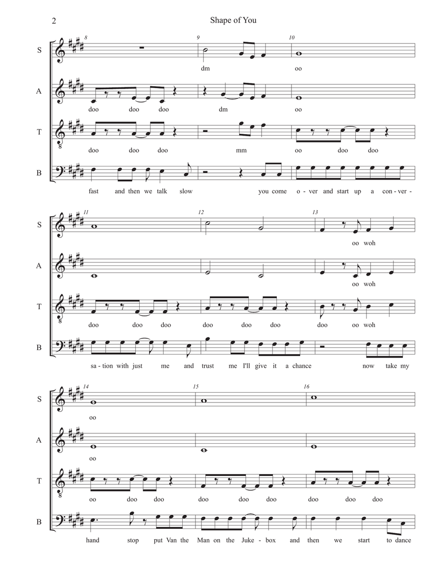 Shape Of You Shape Of You 4-Part scores gallery preview page 2