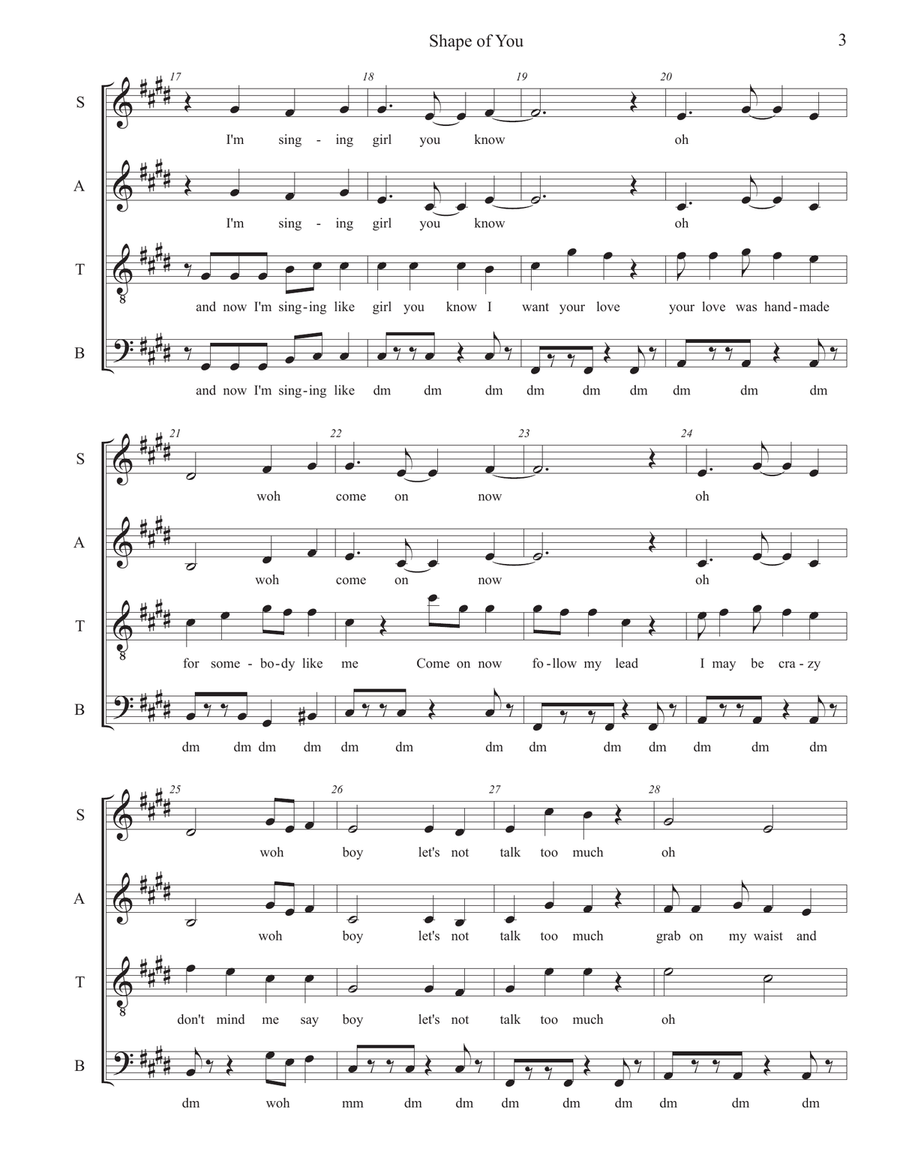 Shape Of You Shape Of You 4-Part scores gallery preview page 3