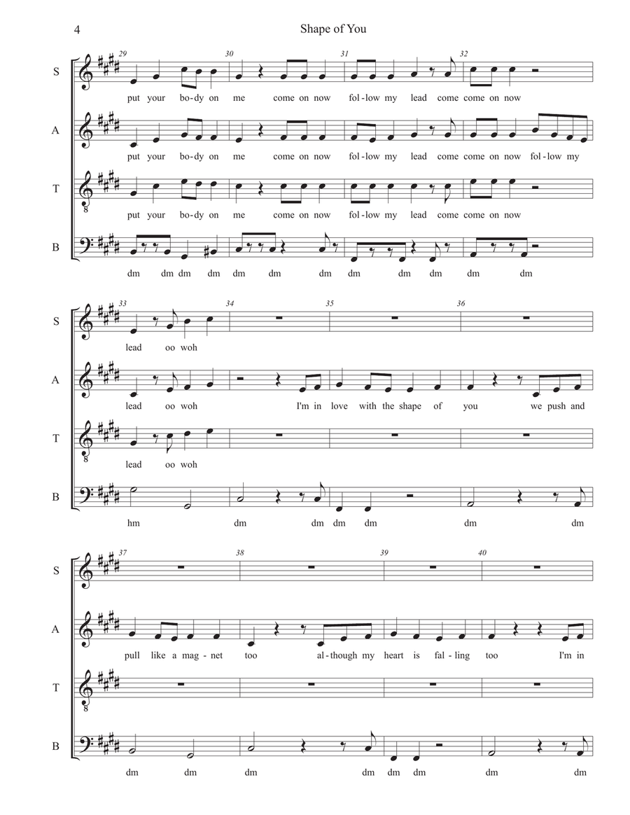 Shape Of You Shape Of You 4-Part scores gallery preview page 4