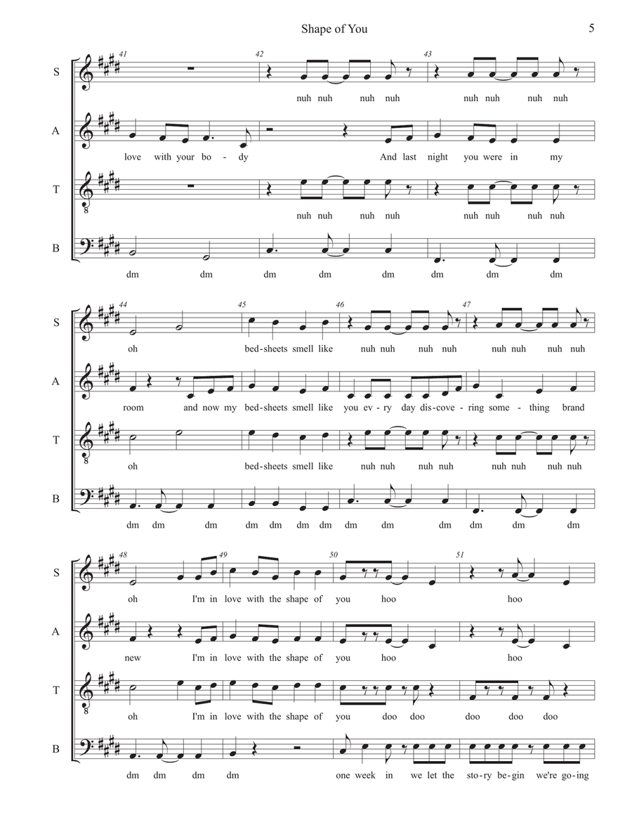 Shape Of You Shape Of You 4-Part scores gallery preview page 5