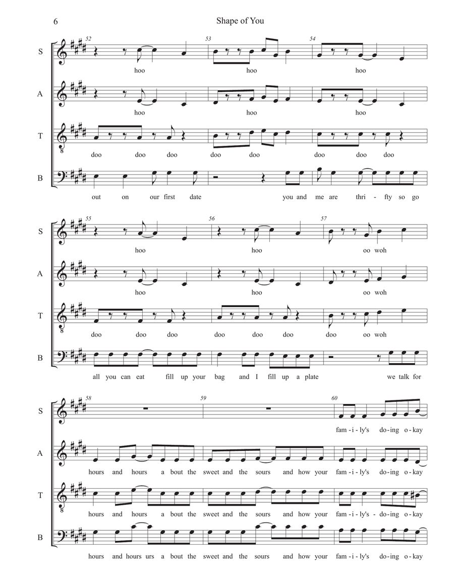 Shape Of You Shape Of You 4-Part scores gallery preview page 6