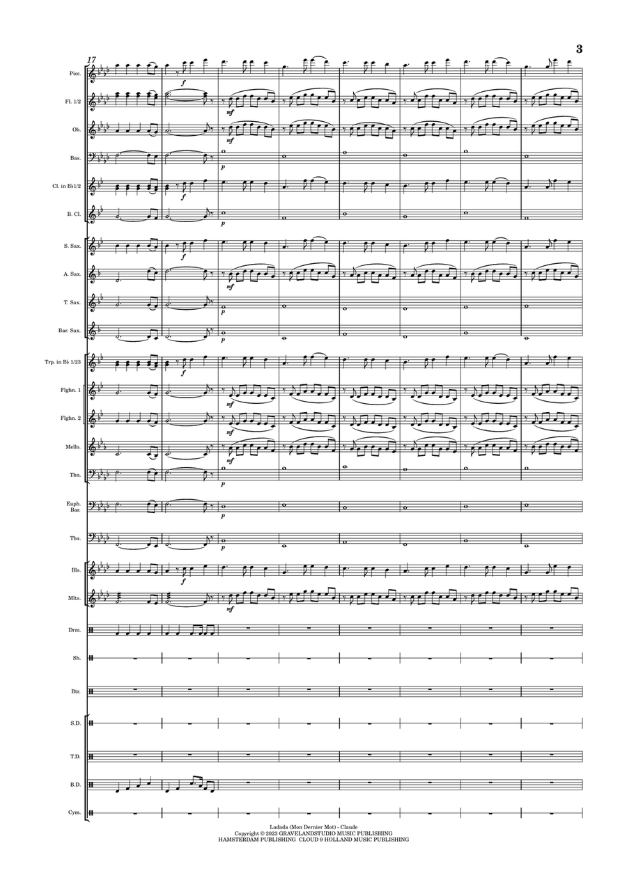 Ladada (Mon Dernier Mot) Marching Band scores gallery preview page 6