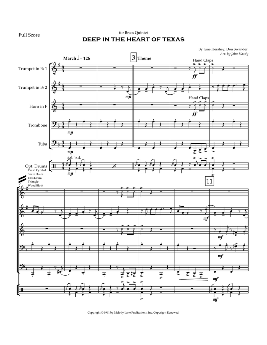 Deep In The Heart Of Texas Brass Quintet scores gallery preview page 2