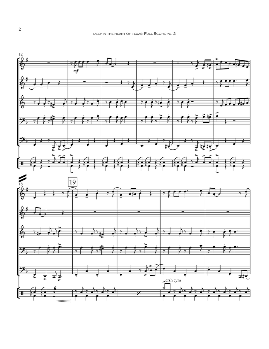 Deep In The Heart Of Texas Brass Quintet scores gallery preview page 3