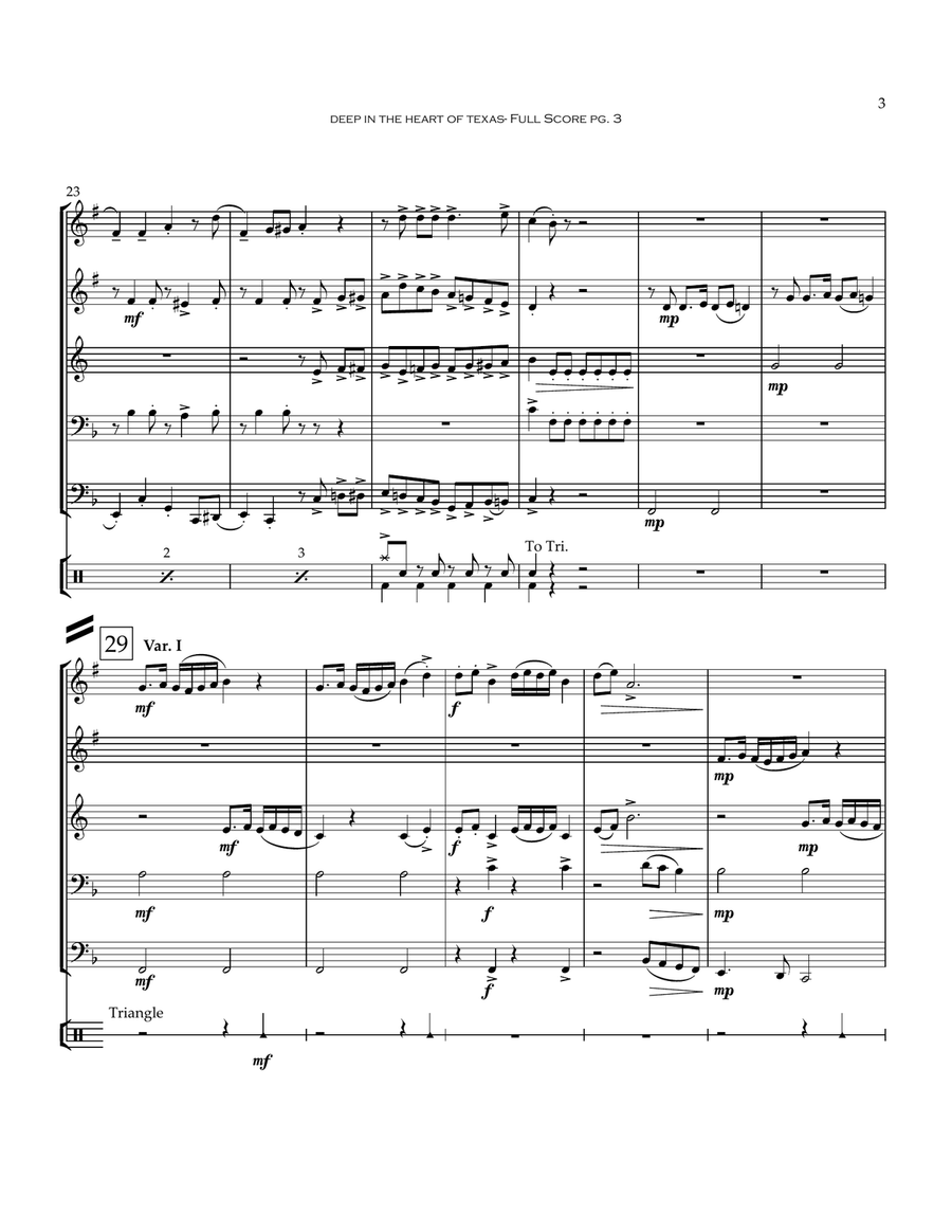 Deep In The Heart Of Texas Brass Quintet scores gallery preview page 4