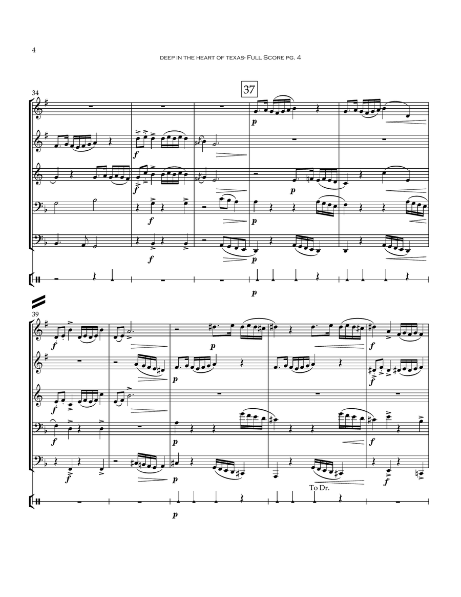 Deep In The Heart Of Texas Brass Quintet scores gallery preview page 5