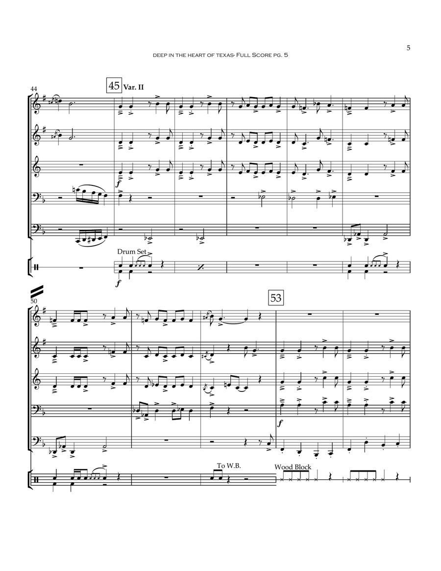 Deep In The Heart Of Texas Brass Quintet scores gallery preview page 6