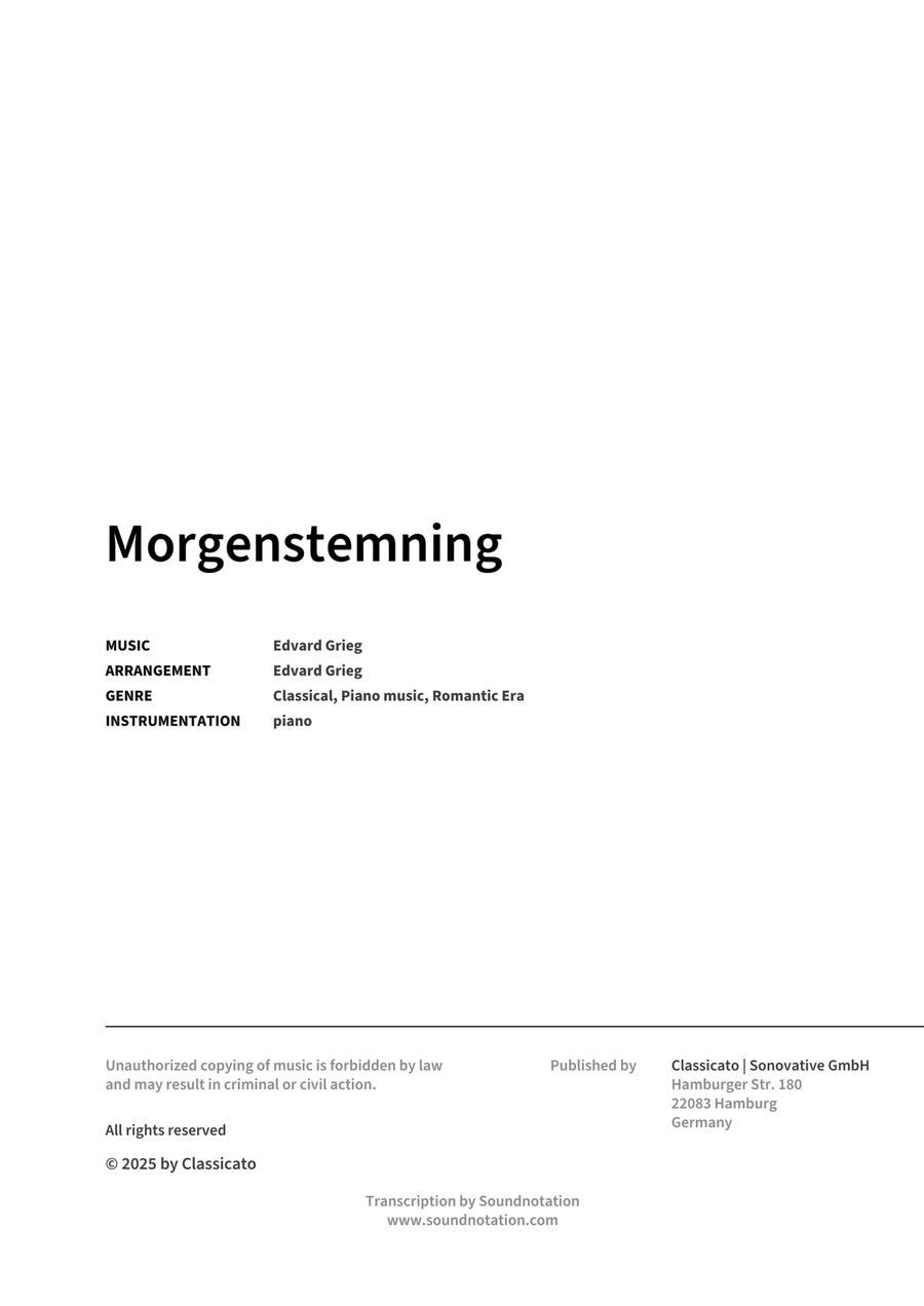 Morgenstemning Morgenstemning Piano Solo scores gallery preview page 2