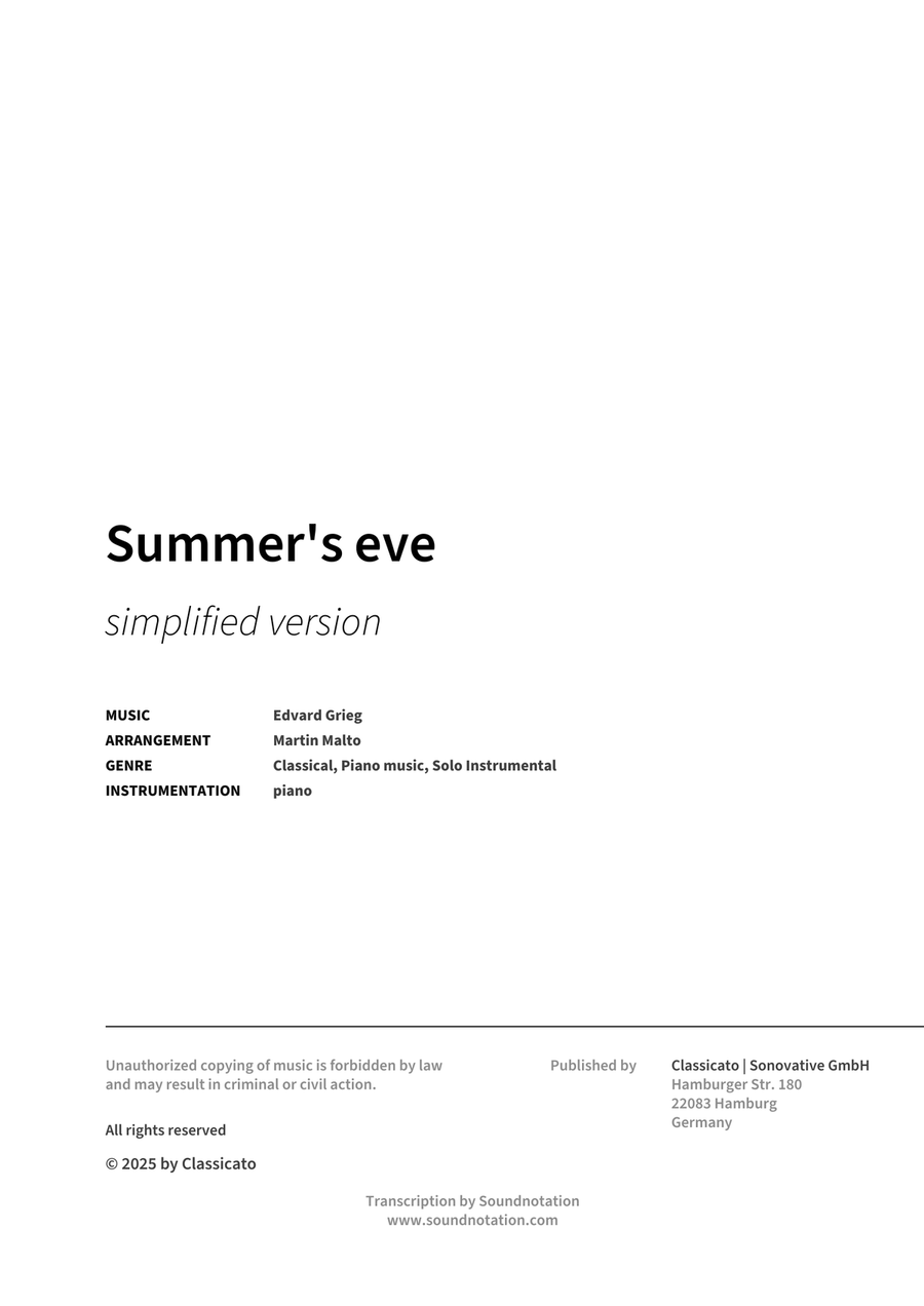 Summer's eve Summer's eve Piano Solo scores gallery preview page 2