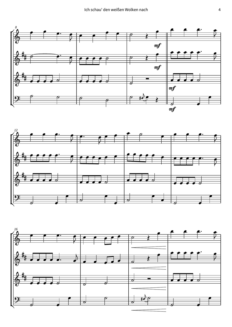 Ich schau' den weißen Wolken nach Bassoon scores gallery preview page 5