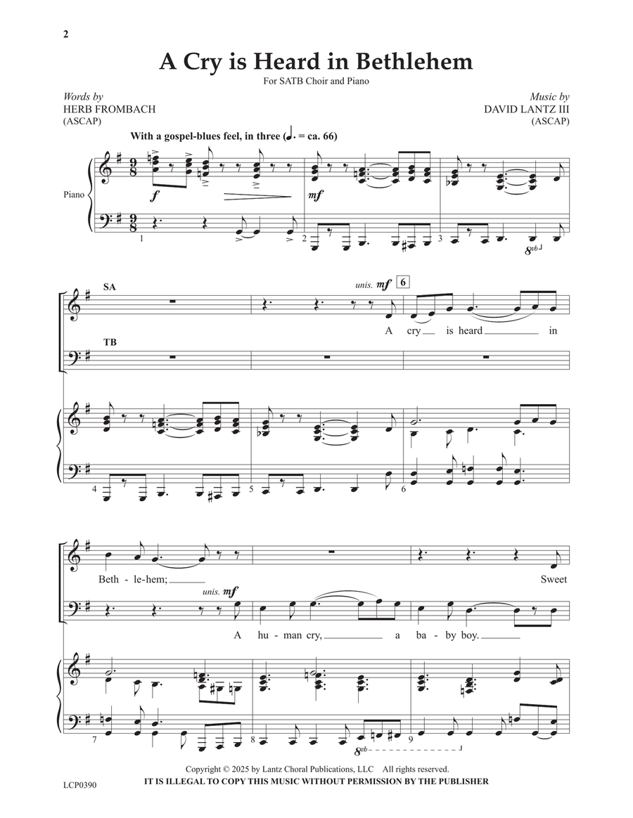 A Cry is Heard in Bethlehem 4-Part scores gallery preview page 2
