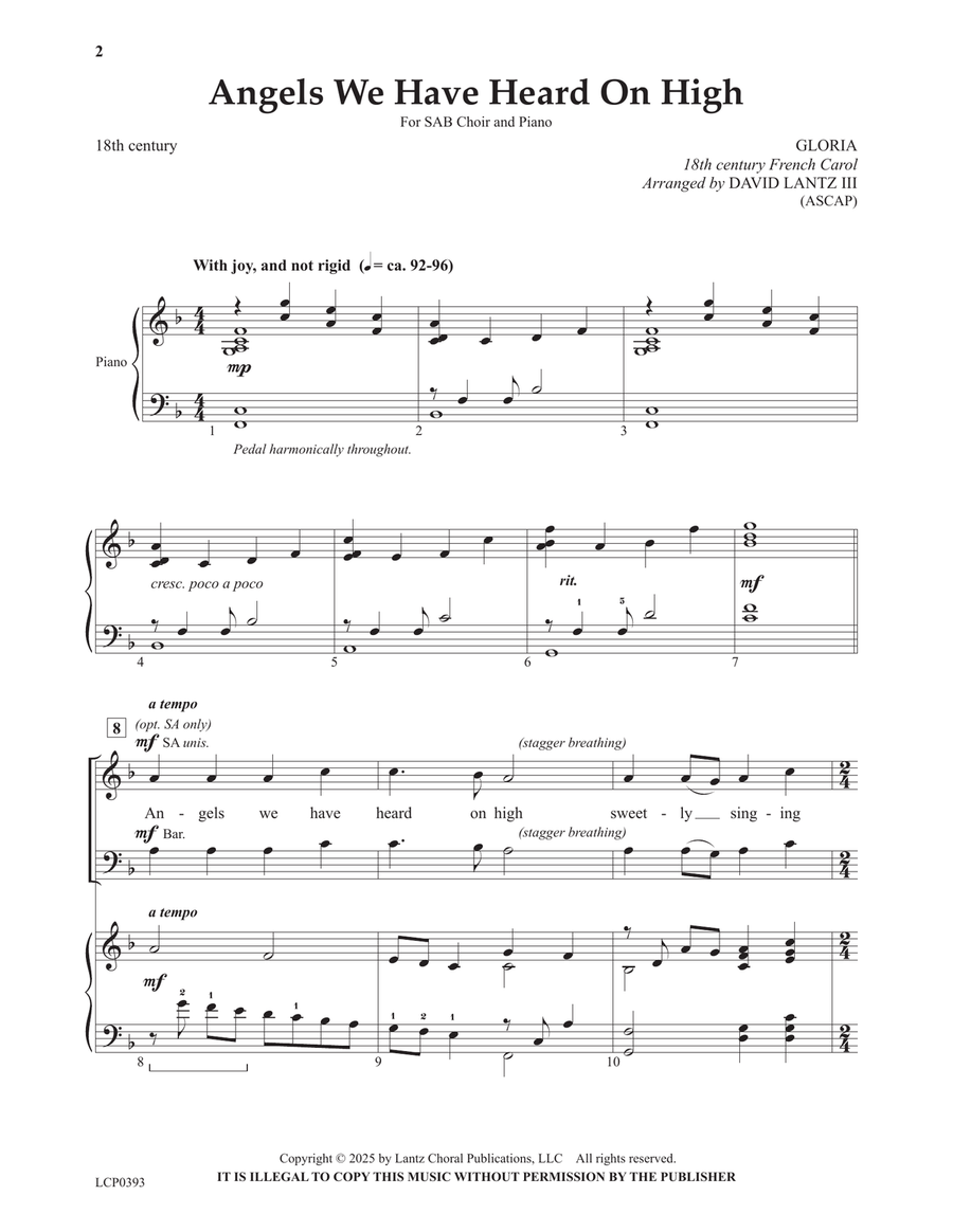 Angels We Have Heard on High 3-Part scores gallery preview page 2