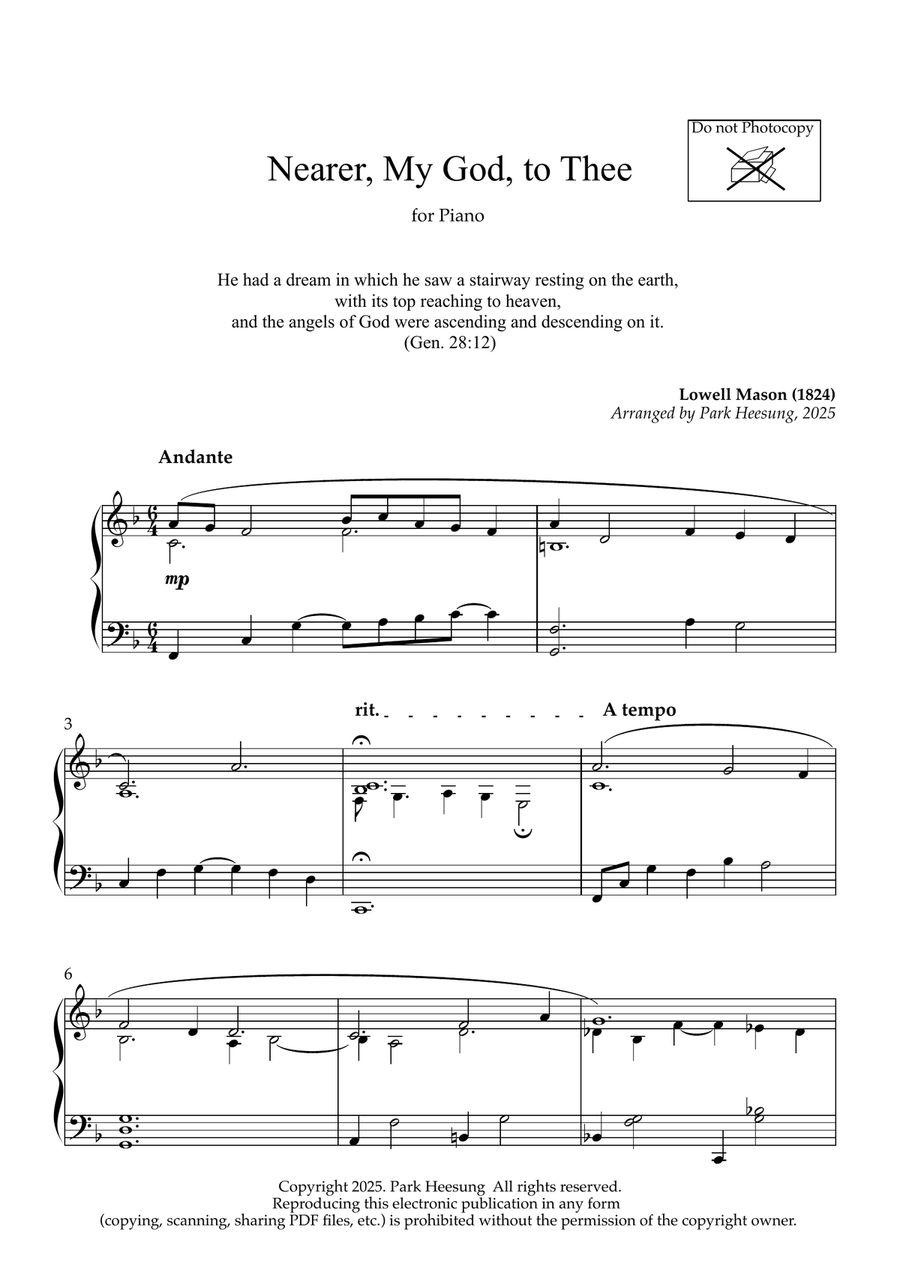 Nearer, my God, to Thee (Piano) Piano Solo scores gallery preview page 2