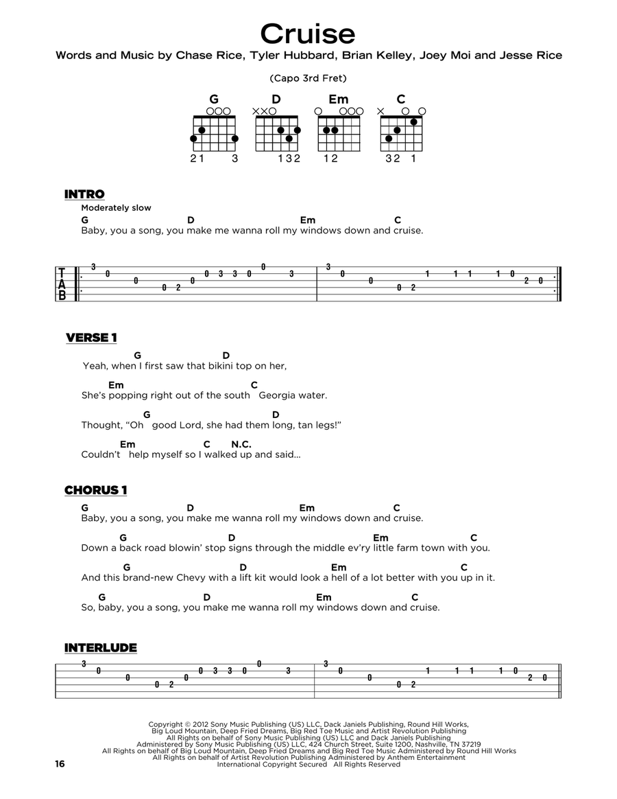 Cruise Cruise Acoustic Guitar scores gallery preview page 1