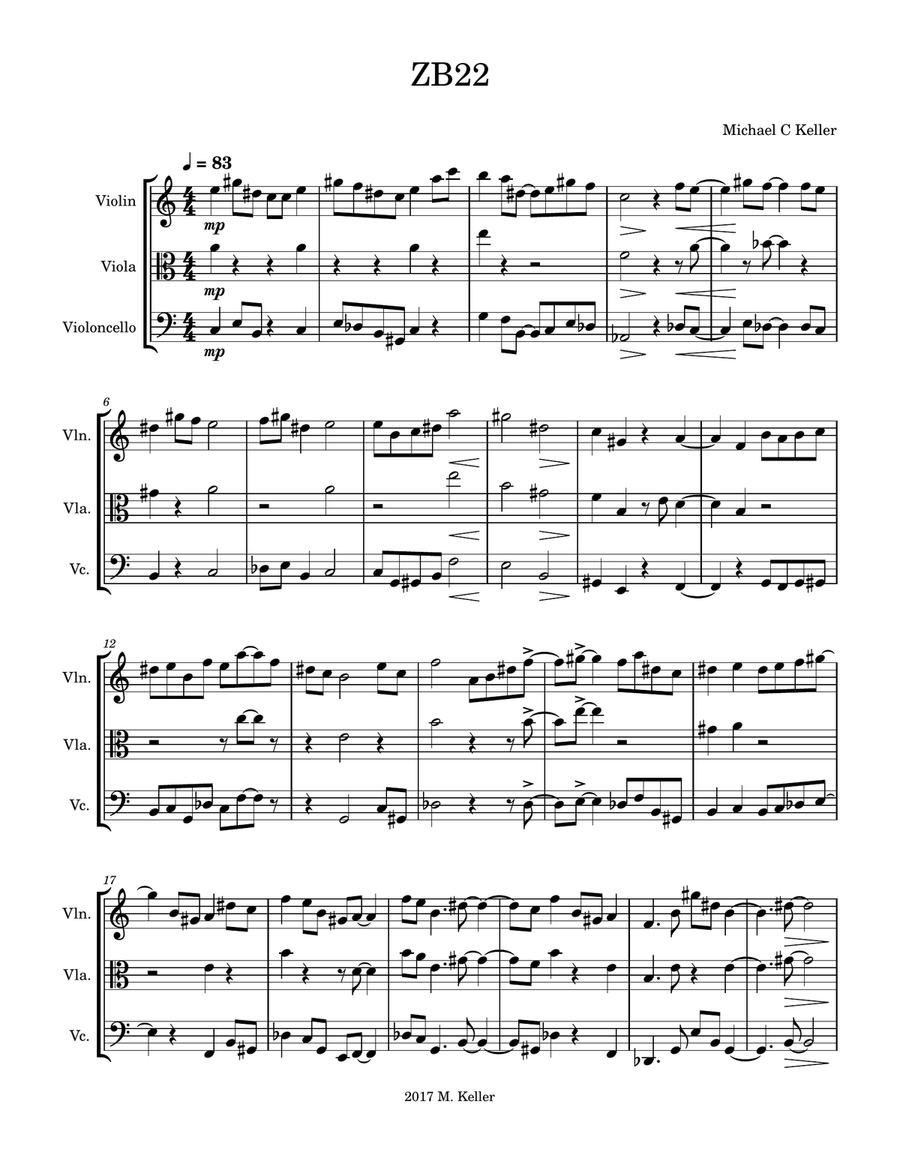 ZB22 - Score Only ZB22 - Score Only String Trio scores gallery preview page 1