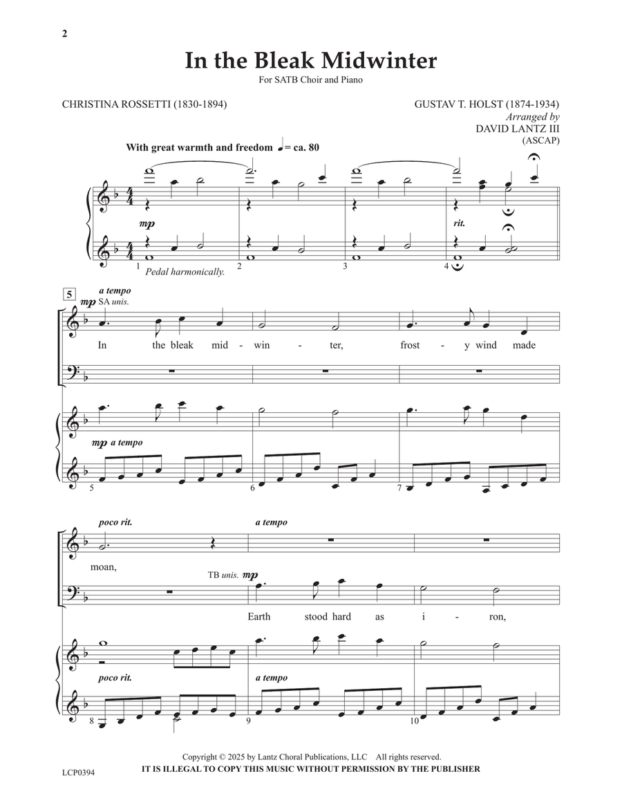 In the Bleak Midwinter In the Bleak Midwinter 4-Part scores gallery preview page 2