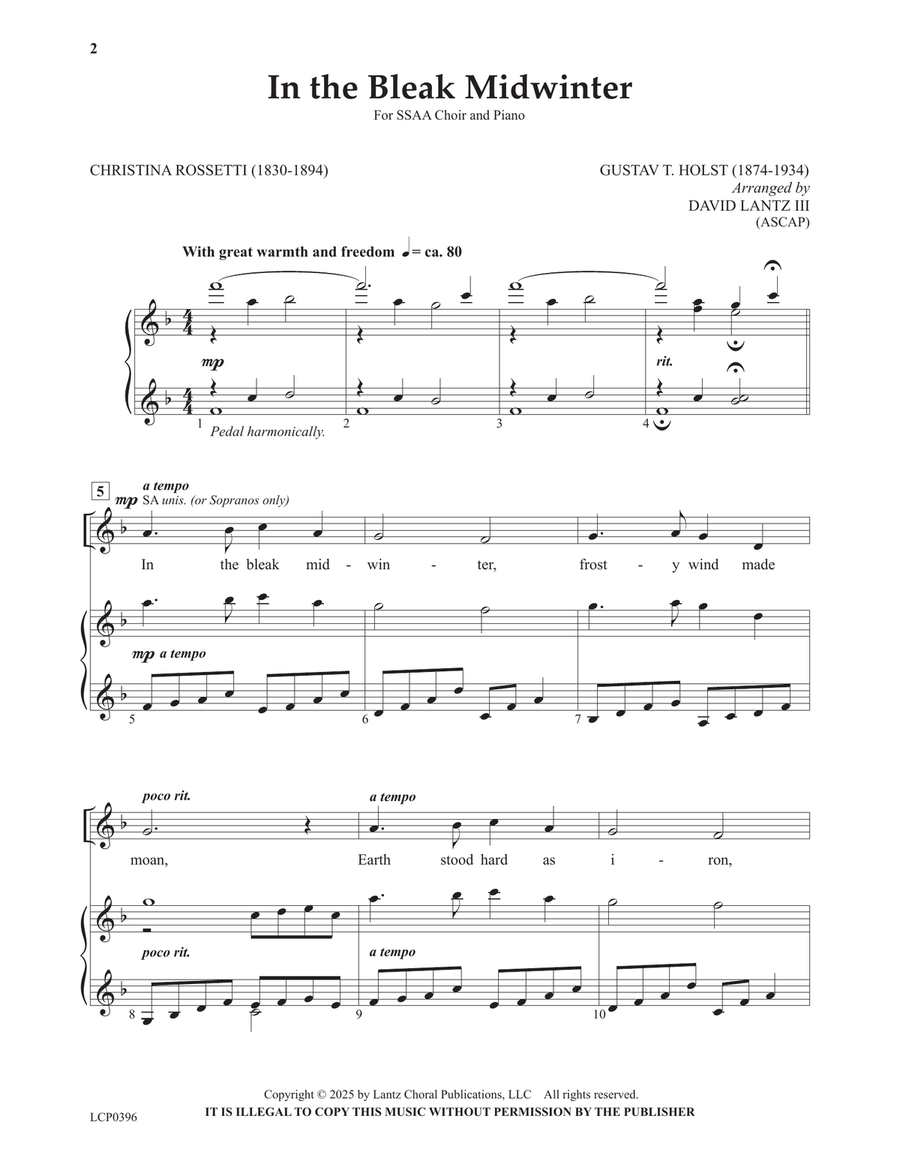 In the Bleak Midwinter In the Bleak Midwinter SSAA scores gallery preview page 2