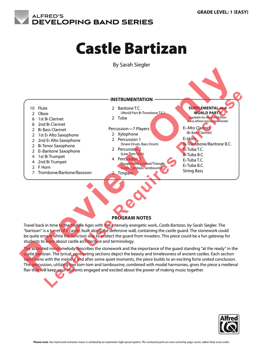 Castle Bartizan Castle Bartizan Concert Band scores gallery preview page 2