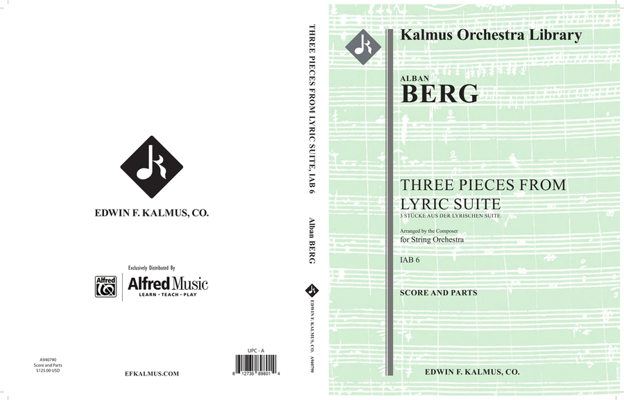 Three Pieces from the Lyric Suite (3 Stücke aus der Lyrischen suite) String Orchestra scores gallery preview page 2