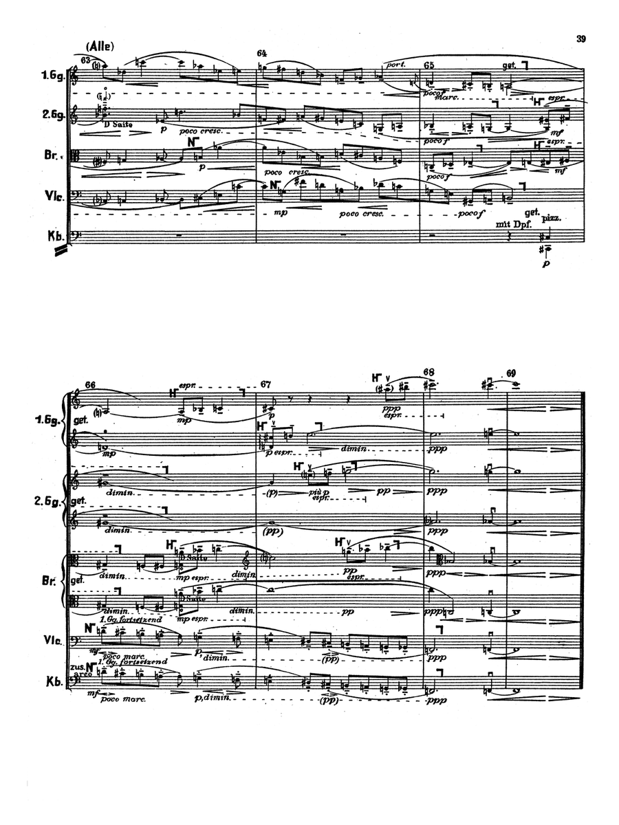 Three Pieces from the Lyric Suite (3 Stücke aus der Lyrischen suite) String Orchestra scores gallery preview page 7