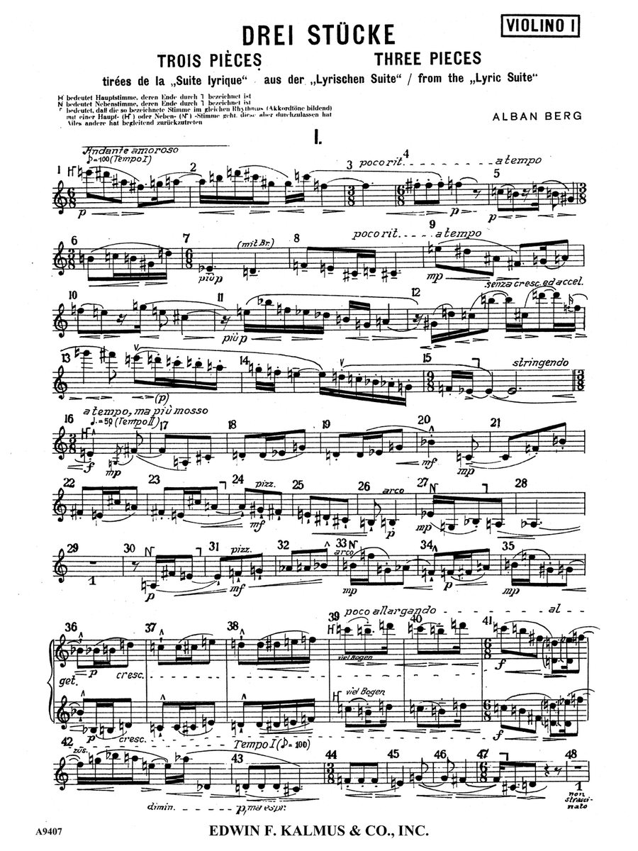 Three Pieces from the Lyric Suite (3 Stücke aus der Lyrischen suite) String Orchestra scores gallery preview page 8