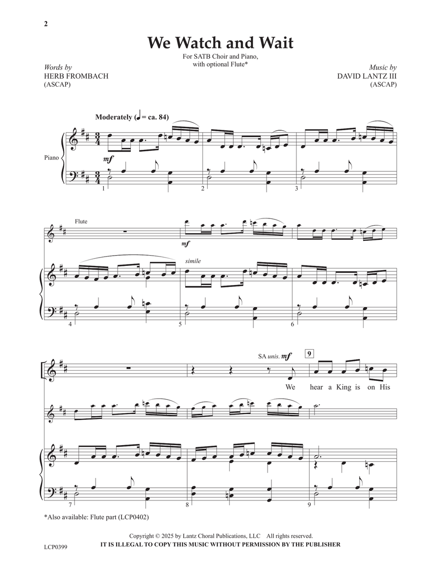 We Watch and Wait 4-Part scores gallery preview page 2
