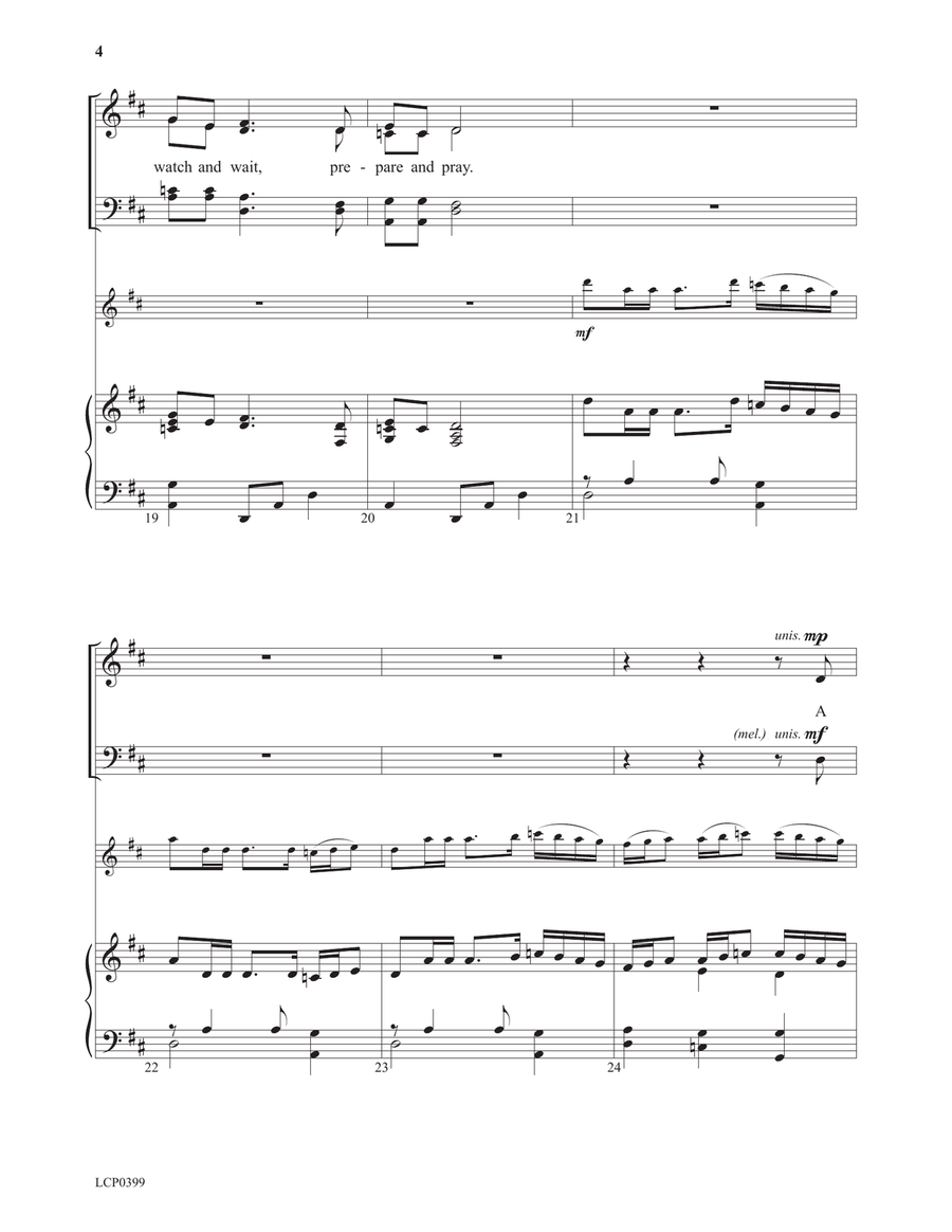 We Watch and Wait 4-Part scores gallery preview page 4