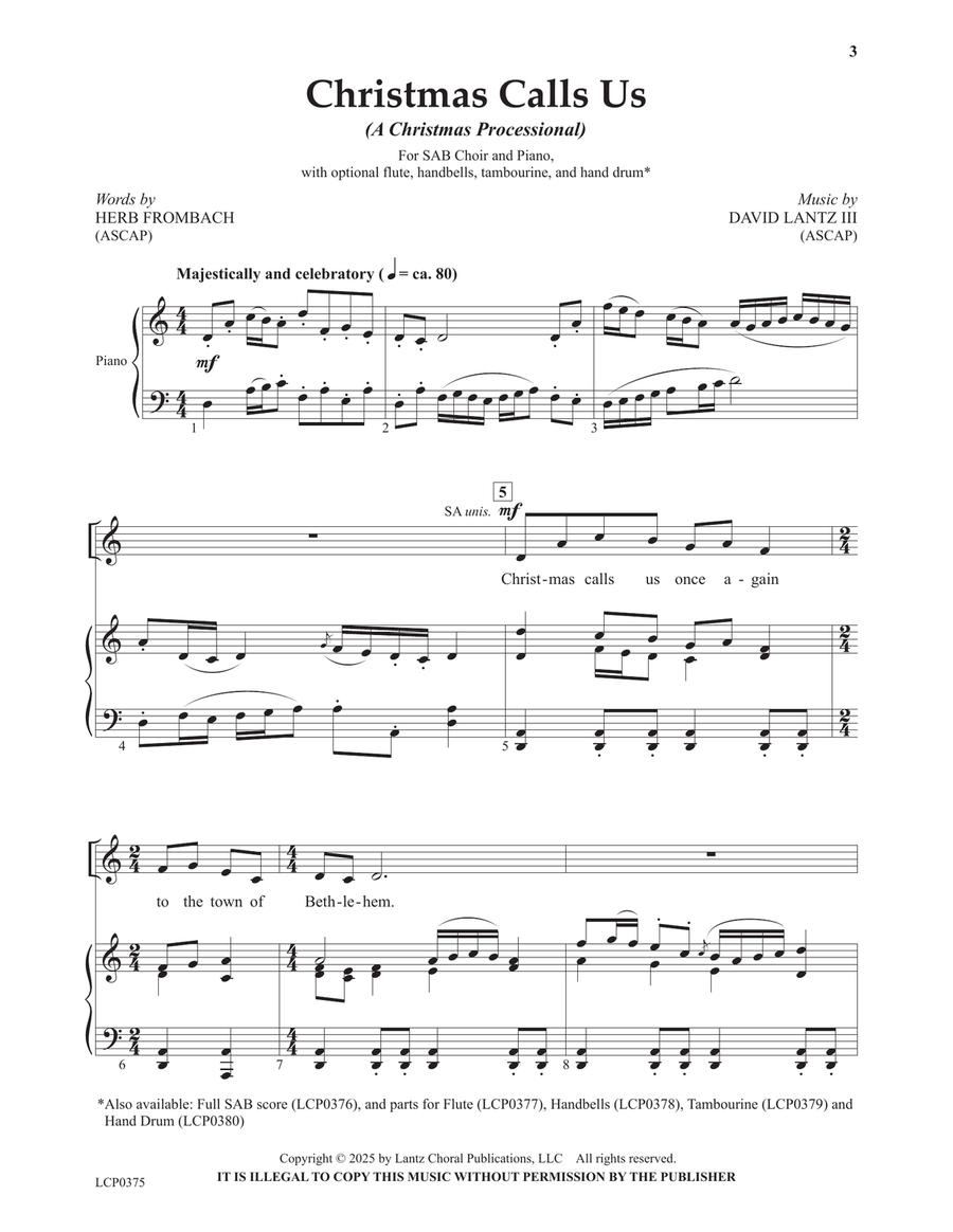 Christmas Calls Us 3-Part scores gallery preview page 3