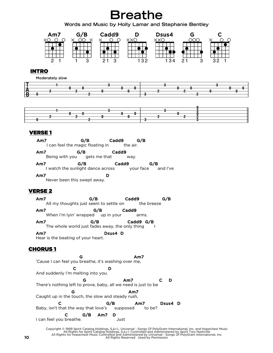 Breathe Breathe Acoustic Guitar scores gallery preview page 1