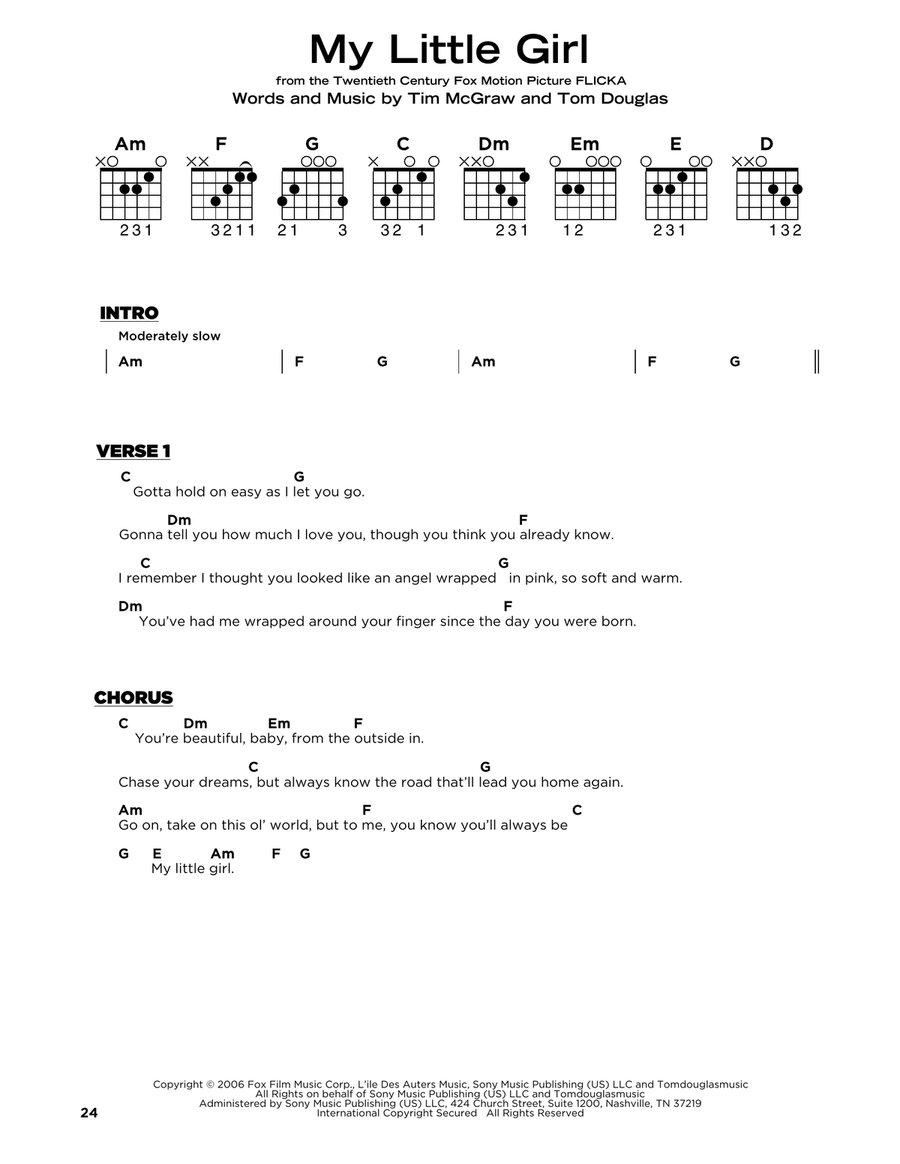 My Little Girl (from My Friend Flicka) Electric Guitar scores gallery preview page 1