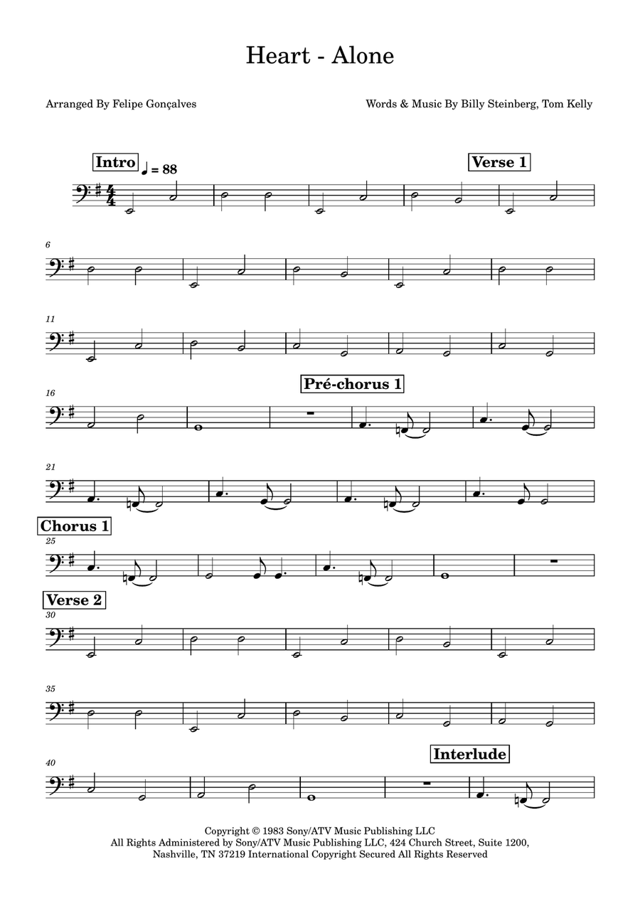 Alone Alone Double Bass scores gallery preview page 1