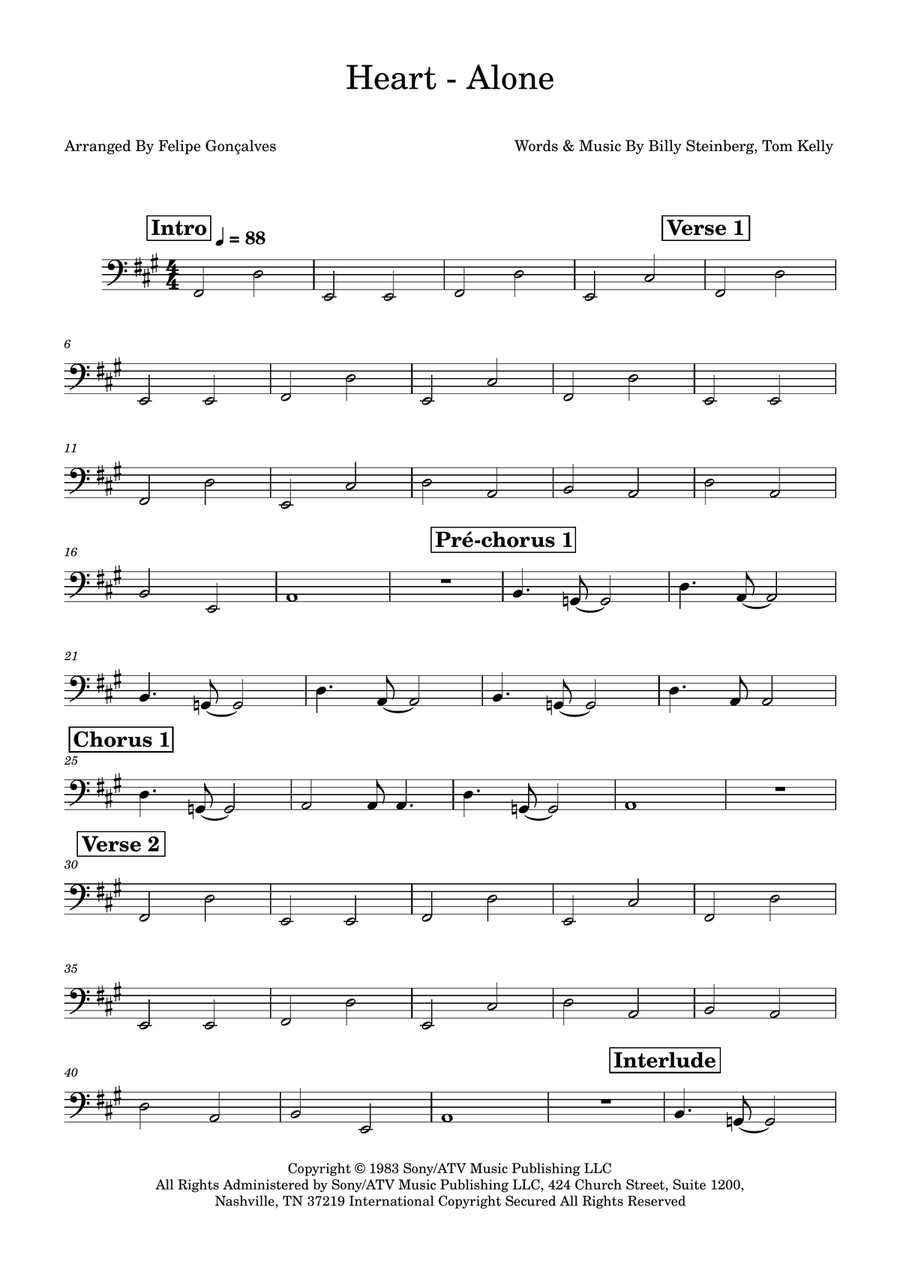 Alone Alone Double Bass scores gallery preview page 1