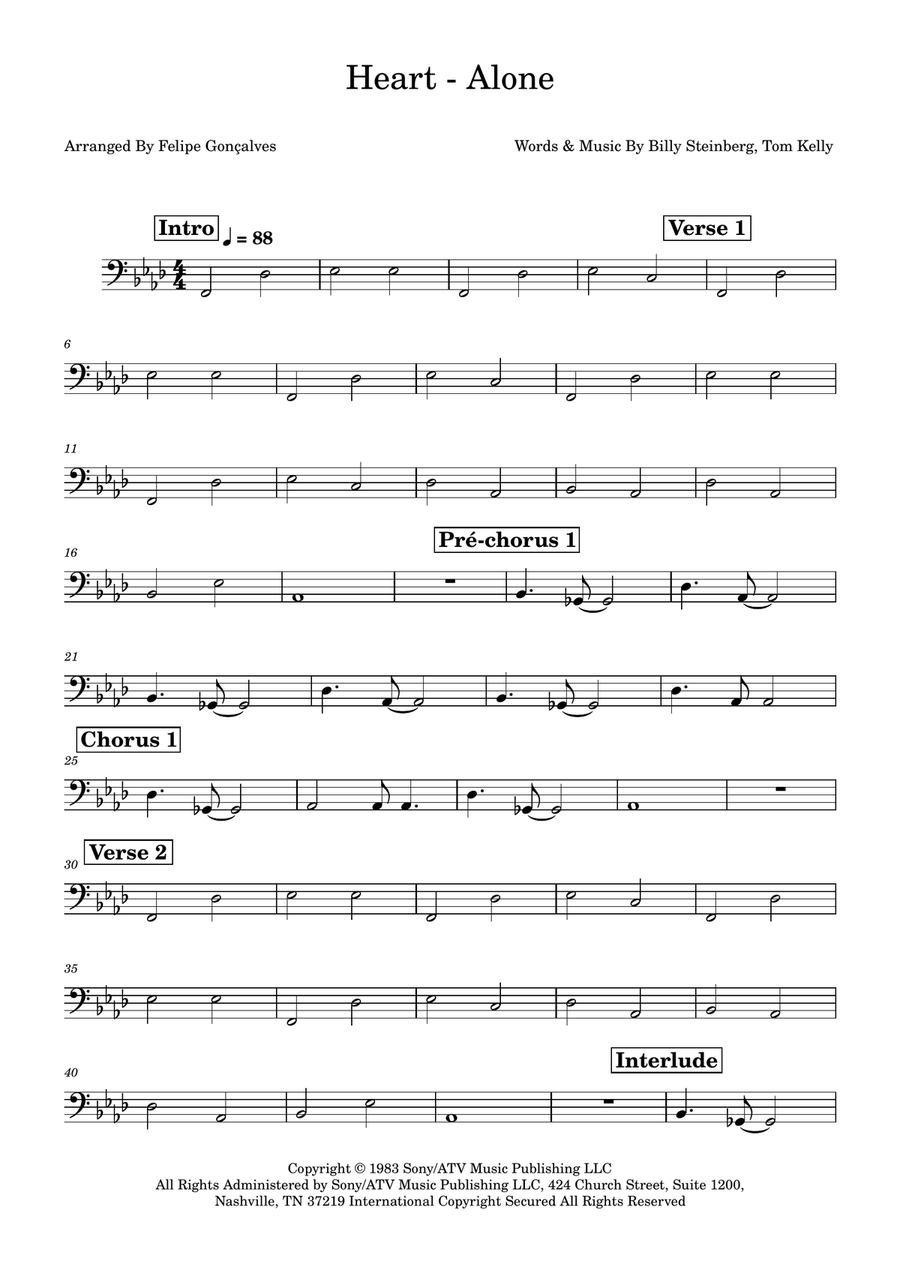 Alone Alone Double Bass scores gallery preview page 1