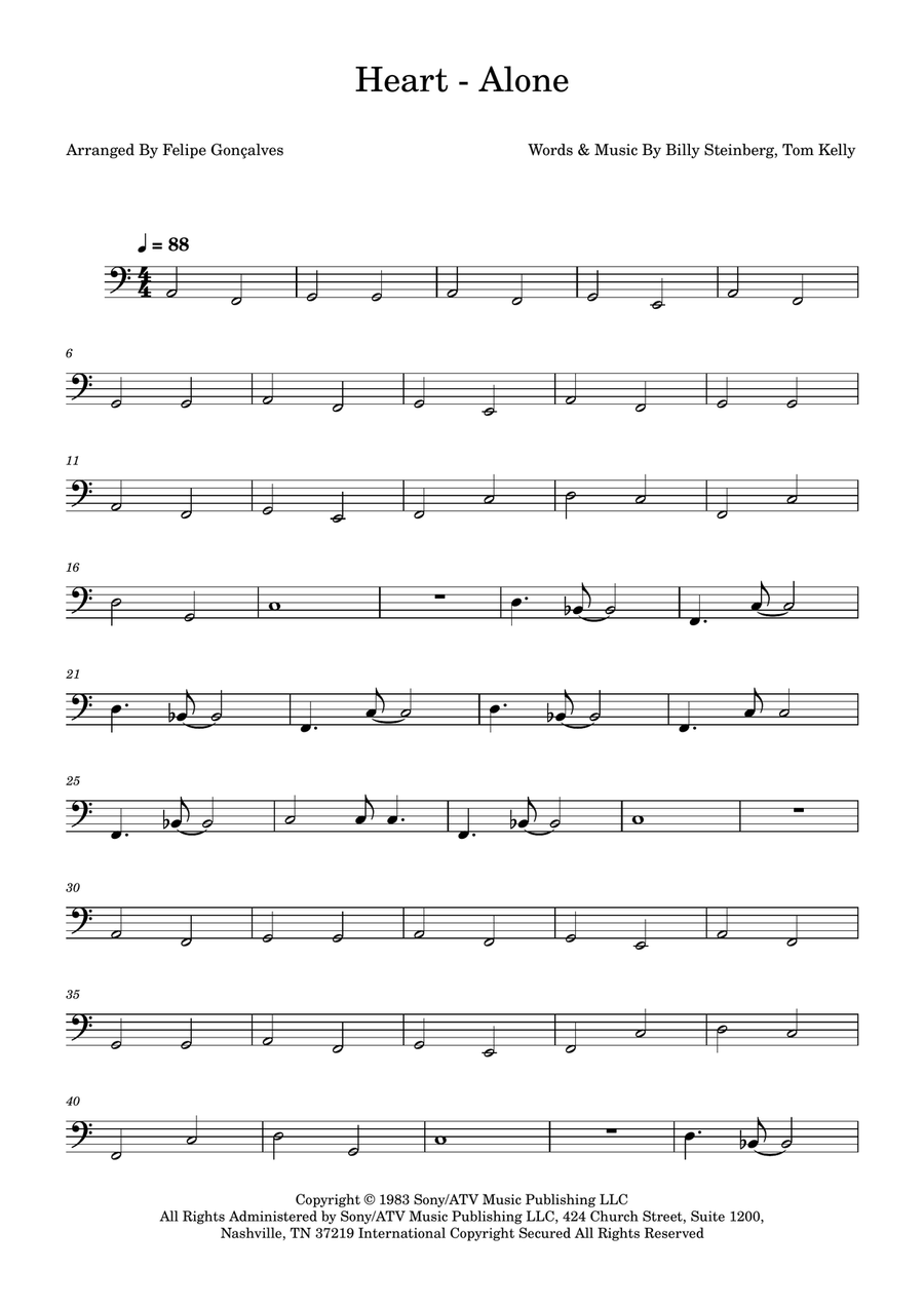 Alone Alone Double Bass scores gallery preview page 1