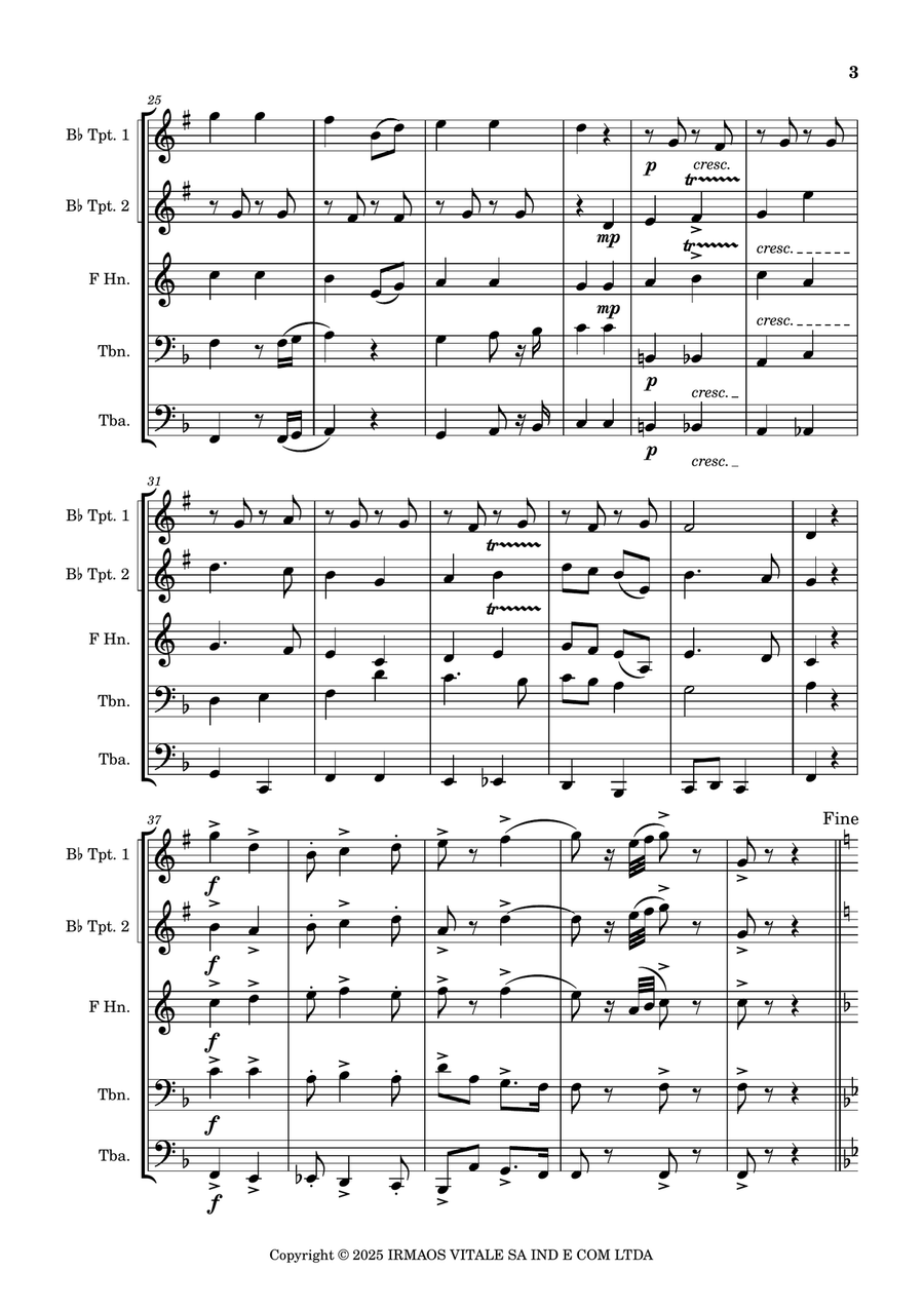 Barao Do Rio Branco Barao Do Rio Branco Brass Quintet scores gallery preview page 3