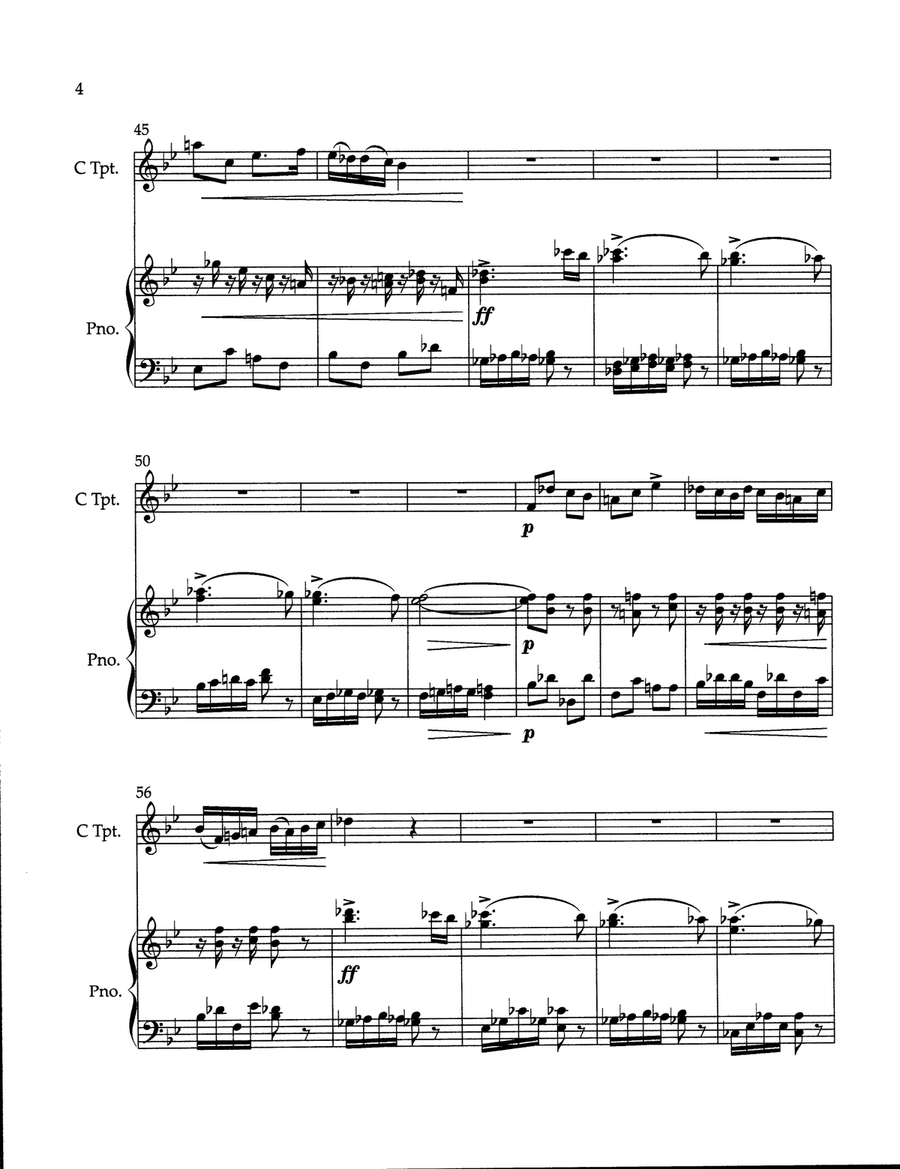 Ungarischer Tanz (Hungarian Dance) Nr 15 Bb-Dur C Trumpet scores gallery preview page 4