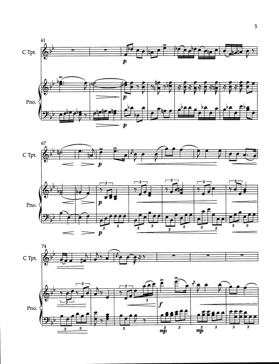 Ungarischer Tanz (Hungarian Dance) Nr 15 Bb-Dur C Trumpet scores gallery preview page 5
