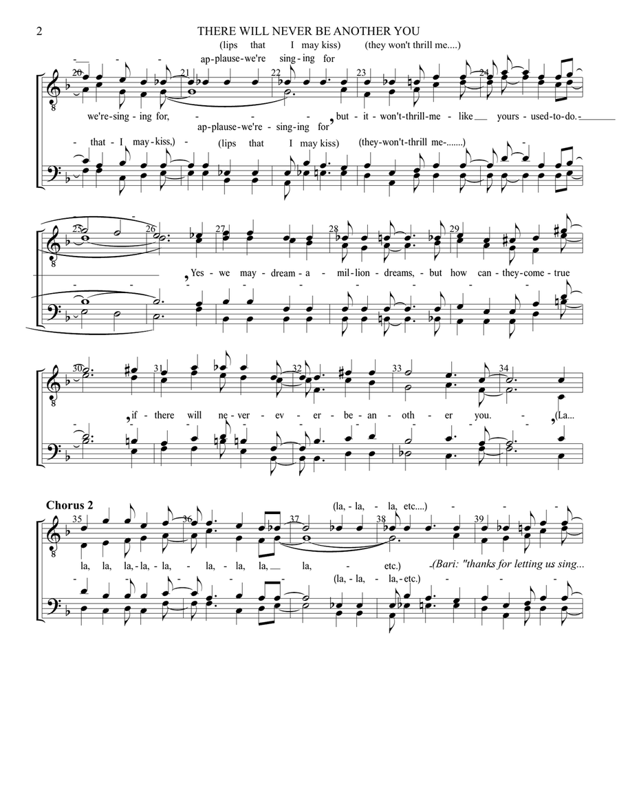 There Will Never Be Another You TTBB scores gallery preview page 2