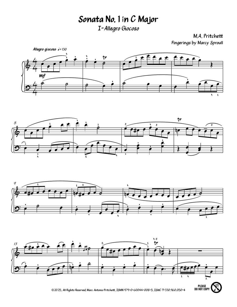Sonata No. 1 in C Major (I-Allegro Giocoso) Piano Method scores gallery preview page 4