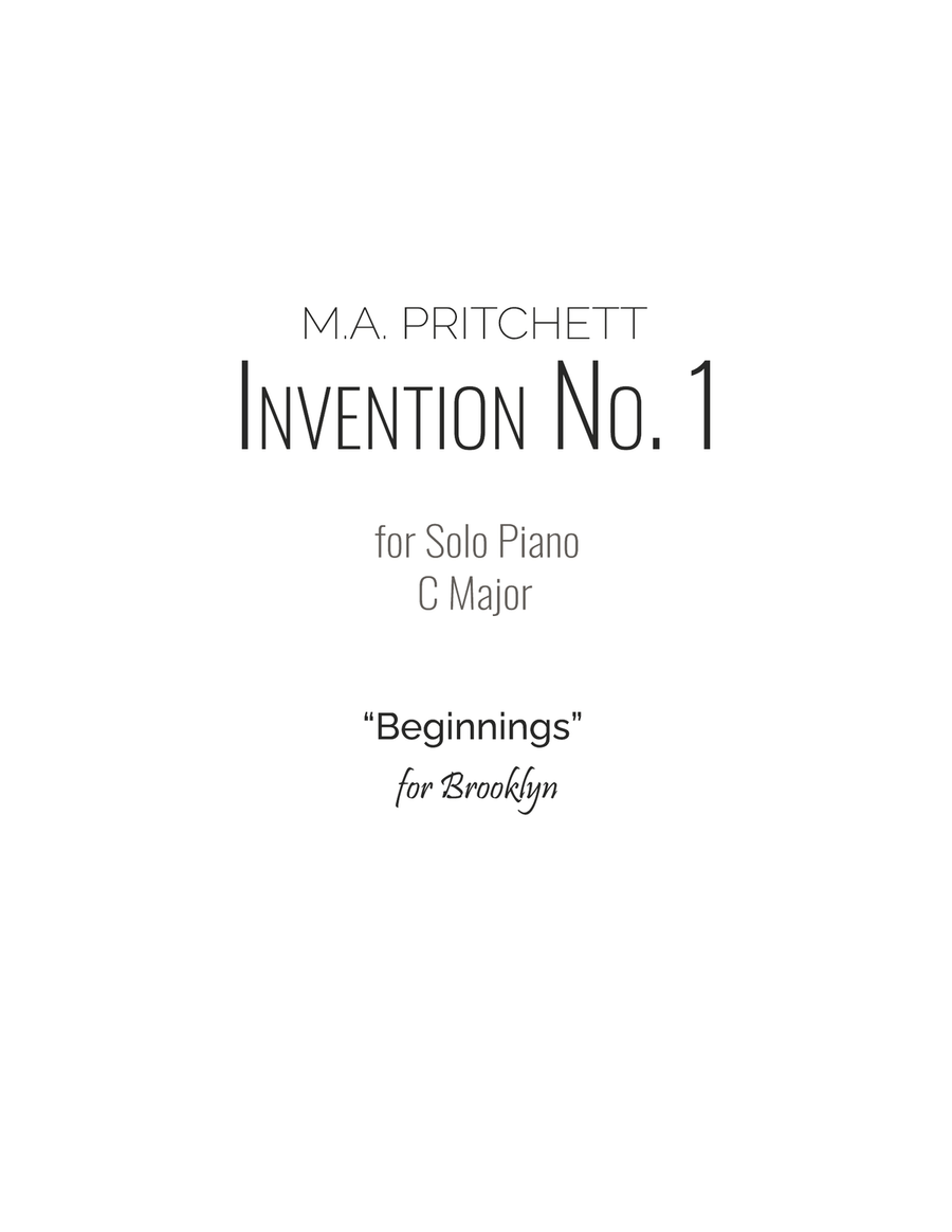 Invention No. 1 in C Major Piano Method scores gallery preview page 3