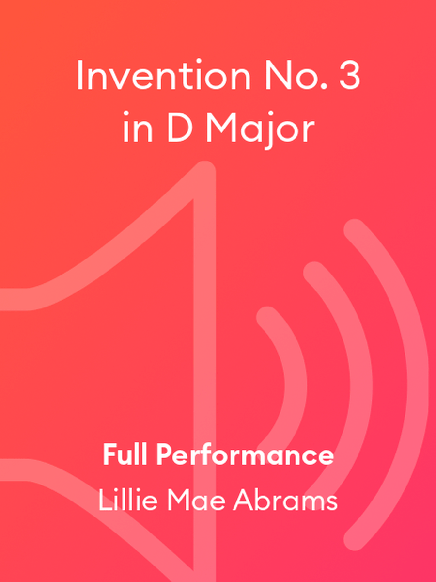 Invention No. 3 in D Major Piano Method scores gallery preview page 1