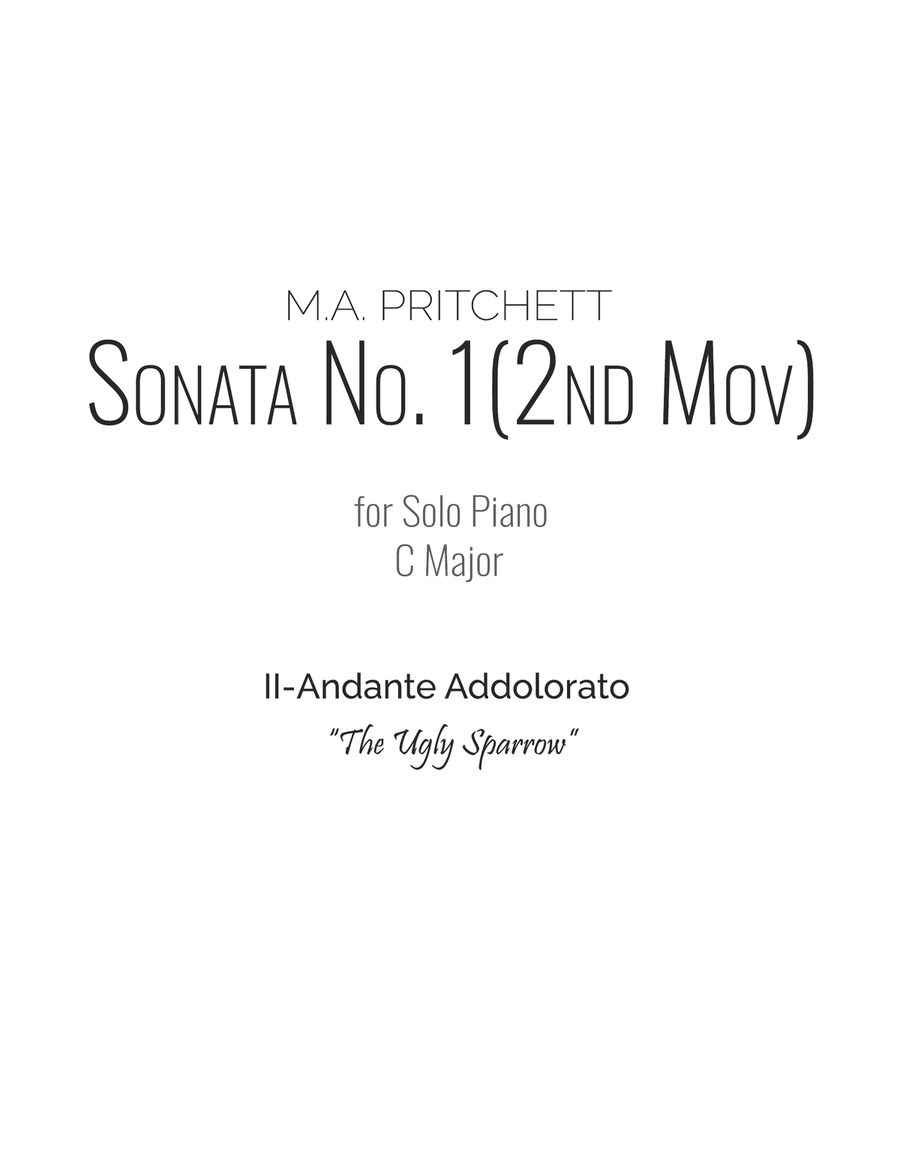 Sonata No. 1 in C Major (II-Andante Addolorato) Piano Method scores gallery preview page 3